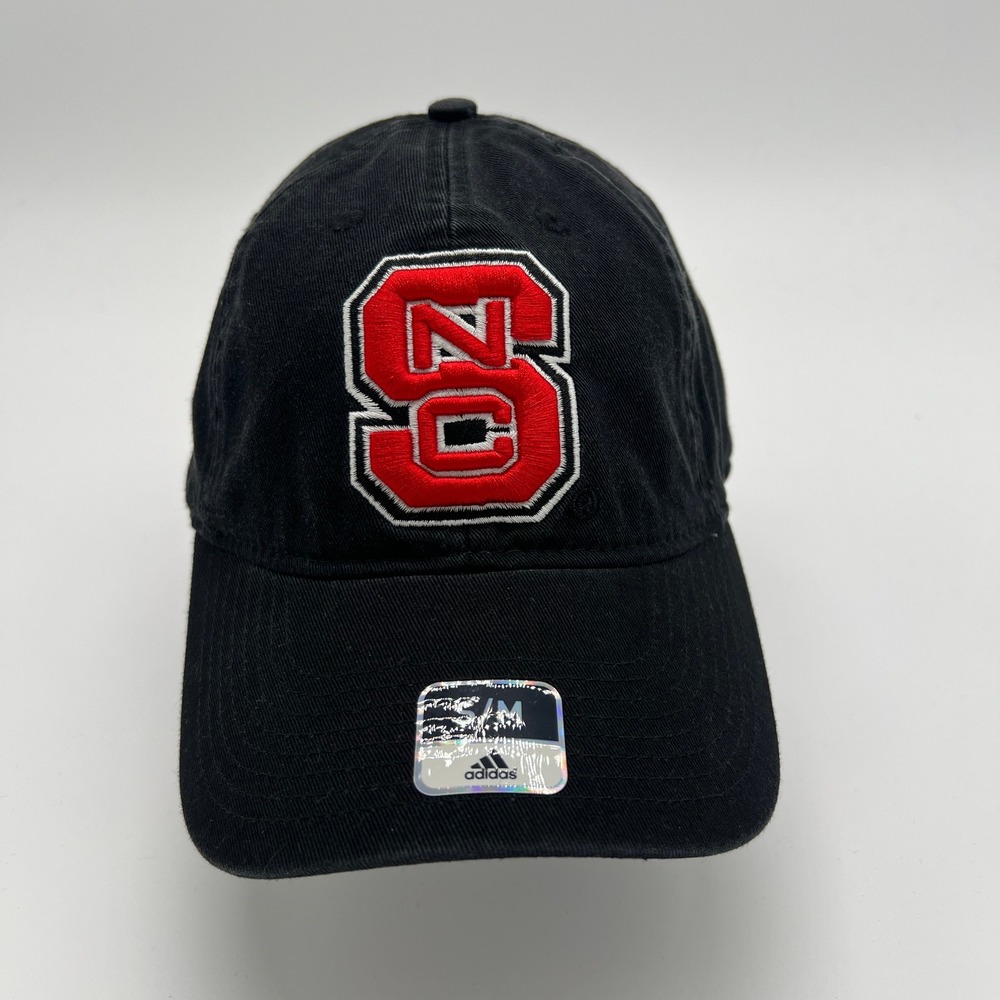Adidas NC State Wolfpack Cap Hat Black Red Baseball Fitted‎ S/M